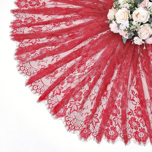 Red Lace Tablecloth Rustic Table Fabric 60x120 Inch for Wedding Christmas - Image 5