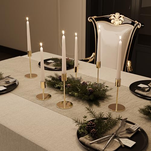 zeochyni Set of 24 French Gold Taper Candle Holder Bulks for Wedding, Party - Image 2