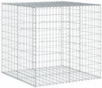vidaXL Gabion Basket with Cover 39.4"x39.4"x39.4" Galvanized Iron - Image 7