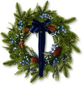 Fayoo 20 Inch Blue Berry Pine Winter Wreath Christmas Front Door Decor by Fayoo