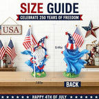 4th of July Decorations Patriotic Gnome Statue Holding American Flag, 250 Years America Faceless Garden Gnome Decor for Indoor Outdoor Patio Yard Lawn, Independence Day Memorial Day USA Merchandise - Image 3