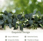 Eucalyptus Garland, 6Pcs 6FT Green Flower Garland Decor, Spring Summer Artificial Faux Eucalyptus Leaves Greenery Vines for Table Runner Wedding Arches Mantle Centerpieces Backdrop Decorations - Image 4