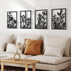 Glamativity Large 4 Pcs Colorful And Black Double-Sided Gold Leaf Metal Wall Art, 22.5 x 15.7'' Botanical Abstract Wall Décor Metal Leaf with Frame, 3D Textured Sculptures, Modern Wall Art With Ginkgo Biloba Design for Living Room Bedroom Bathroom Stud... - Image 2