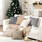 Mixweer 6 Pcs Neutral Faux Fur Plush Throw Pillow Covers 18x18 Inch by Mixweer