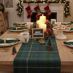 6 Pcs 72 x 13'' Christmas Table Runner, Green and Blue - Image 5