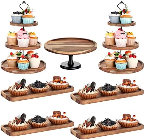 Havawish 7 Pcs Wooden Dessert Table Display Set, Cupcake Stand Kit, Classic by Havawish
