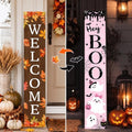 Fall Porch Sign Double Side, 47.2", Front Door, Pink Halloween by TOMPOP