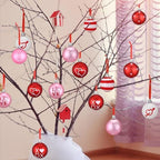 Libima 40 Pcs Valentine's Day Hanging Ball Ornaments Plastic Tree Decorations Valentine Ball Decorative Supplies Painted Love Ornament for Valentine's Day Party Decor,1.97 in(Love) - Image 2