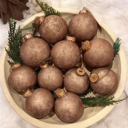 Yunlly 18 Pcs Neutral Christmas Ball Ornaments Textured Xmas Tree Decor Set by Yunlly