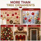36 Pcs Christmas Balls Ornaments for Ceiling, Red, Gold - Image 5