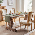 ZeeMart Linen Checked Farmhouse Placemats Set of 6, Olive 13x19in - Image 6
