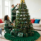 72 Inches Velvet Christmas Tree Skirt Decorations Green Luxury Xmas Fur Plush Skirts for Merry Christmas Party Rustic Vintage Holiday Home Winter - Image 7