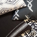 Black & White Decorative Throw Pillow Covers, Set of 4, 18x18 Inch Geometric Ikat Textured Accent Pillow Cover 4 Pack - Image 6