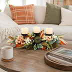 Svndlyn 25 Inch Fall Candle Holder Centerpiece with Colorful Pumpkins - Image 5