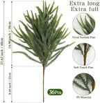 36Pcs Christmas Norfolk Pine Stems, Real Touch Branches, Greenery Picks - Image 2