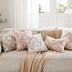 100% Cotton French Pastoral Throw Pillow Covers Set of 2, 24x24 Inch Double Sided/Green, Farmhouse Decorative Cushion Covers for Sofa Bed Living Room Home Decor - Image 7