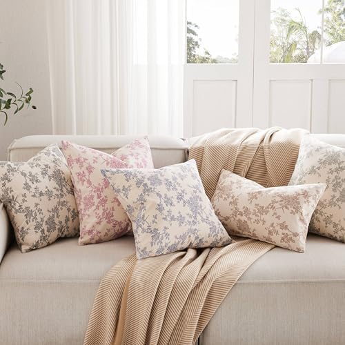 100% Cotton French Pastoral Throw Pillow Covers Set of 2, 24x24 Inch Double Sided/Green, Farmhouse Decorative Cushion Covers for Sofa Bed Living Room Home Decor - Image 7