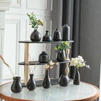 JOJUNO Black Bud Vases, Small Ceramic Vase Set of 11 Modern Home Decor - Image 4