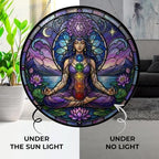 7 Chakra Yoga Meditation Stained Glass Suncatcher 7.9" - Image 3