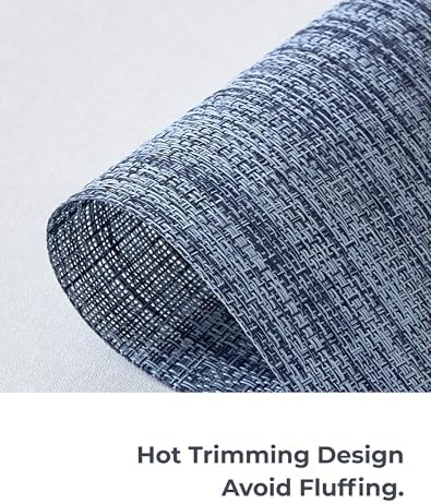 Leetaltree Deep Navy Woven Placemats Set of 24 - Heat Resistant Non-Slip Place mats for Dining Table, Washable Durable PVC Vinyl Woven Table Mats(Deep Navy, 24) - Image 7