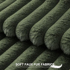 Pallene Faux Fur Decorative Throw Pillow Covers 26x26 Set of 2, Olive Green - Image 2