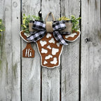 Wood front door sign Wood sign Home decor Welcome sign Sign for front door House warming gift Wedding gift (Cow Head-DS072(NC) No Round, 22" Width) - Image 3