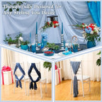 Remagr 12 Pcs Gradient Blue Cheesecloth Gauze Table Runners - Image 6