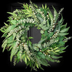 22" Eucalyptus Wreath for Front Door Window Porch Year Round by SOOSUBELWREATH