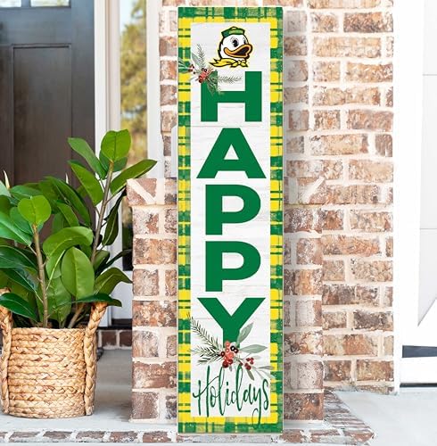 KH Sports Fan Oregon Ducks Holiday Porch Leaner, 11x46 Inches, Ducks Outdoor Christmas Sign; Display Some Holiday Cheer with This Oregon Ducks Christmas Sign - Image 2