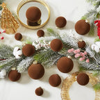 Velvet Christmas Ornaments Set 38Pcs Flocked Shatterproof Christmas Ornaments for Christmas Tree Decorations Xmas Decorative Hanging Christmas Ball Ornaments for Holiday Home Decor - Image 5