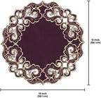 Decozen Set of 12 Doilies for Table, Lace Doilies - Rustic, Crochet, Farmhouse, Kitchen, Dining Table Centerpiece Decor - Round Christmas Placemats for Home 15 inch Gold Plum, The Granada Collection - Image 5