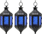 Vela Lanterns Decorative Indoor Hanging Candle Holder, Cobalt Blue, 3-Pack by VelaCandleLanterns