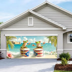 6 * 13ft Vibrant Puerto Rico Garage Door Banner, Tropical Island Scenery Decoration Flag, Vintage Castle Photo Prop Background, National Pride Garage Door Cover for Outdoor Party Festive Scene Decor - Image 7