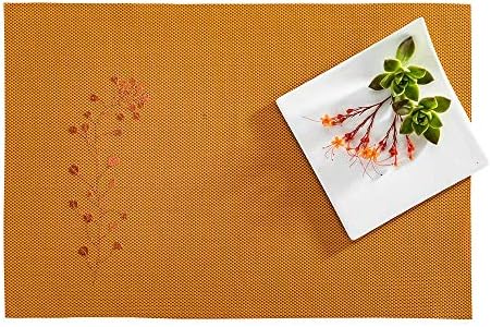 Restaurantware Orange Autumn Vinyl Woven Placemat, 16 x 12 in, 6 Pack by Restaurantware