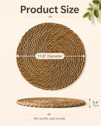 GYKLE Woven Placemats Set of 20, 11.8Inch Round Placemats - Image 2