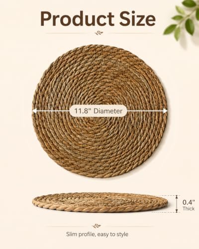 GYKLE Woven Placemats Set of 20, 11.8Inch Round Placemats - Image 2