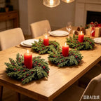 6 Pcs Small 4th of July Hanging Wreaths for Cabinets Patriotic Mini Candle Ring Wreath with Red White Blue Flowers Artificial Independence Day Wreath for Front Door (6, Mini Red Berries) - Image 7