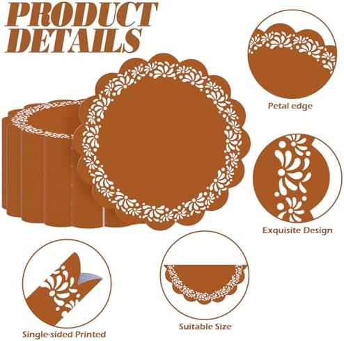 100 Pcs Platos De Barro Mexicanos Paper Placemats 13.5 Inches Cielito Lindo Party Decoration Disposable Scalloped Cinco De Mayo Paper Placemats for Fiesta Mexican Baby Shower Decor - Image 3