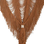 Macrame Curtain Boho Handmade Fiber Art Khaki Window Decor Yarn 59" W*75" L - Image 6