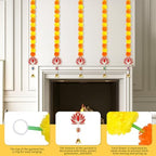 5PCS Artificial Marigold Garland with Lotus and Bell for Diwali Decoration, Marigold Long Strands for Indian Wedding Pooja Puja Decor, Flowers Garland for All Year Decoration - Image 3