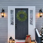 24 inch Christmas Wreath, Christmas Wreath for Front Door, Christmas Door Wreath Decor for Xmas Indoor Outdoor Holiday Decor (Real Touch) - Image 5