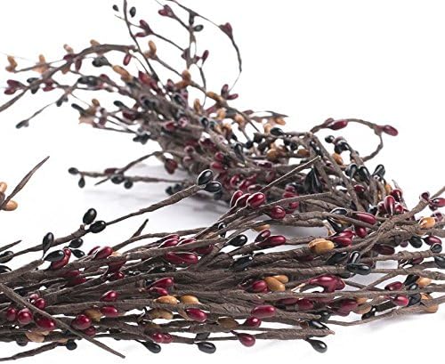 Fall Thanksgiving Pip Berry Garland – 54" Rustic Burgundy, Black & Brown - Image 4