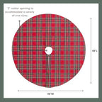 Threadmade Stowe Tartan Plaid Tree Skirt, Red - 48" W x 48" L - Image 3
