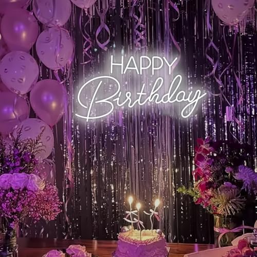 Happy Birthday LED Neon Signs Transparent Acrylic Lights Decor for Wedding Birthday Party Wall Home Bedroom Room Art Decoration with USB Light Modulator 5V - Image 7