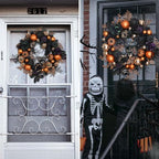 Valery Madelyn 24" Halloween Wreath with Lights for Front Door Party Decor - Image 2