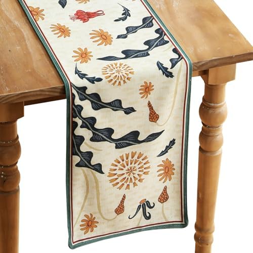bilin gaier Designer French Linen Small Table Runner,63"x12"-Tijuana by bilingaier