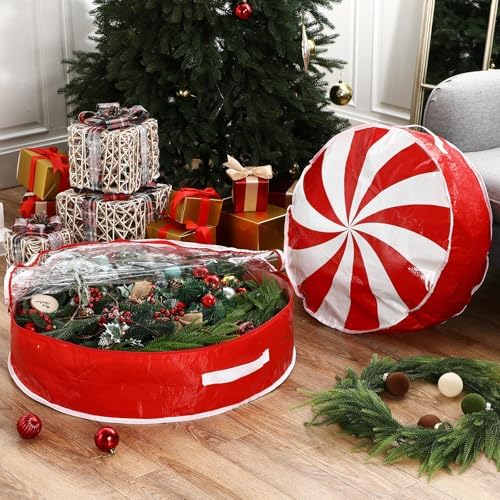 4 Pcs 36 Inch Christmas Wreath Storage Bags, Cute Lollipop - Image 4