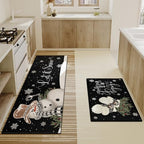 Christmas Kitchen Rugs and Mats Set of 2,Winter Snowman Let It Snow Snowflake Knitted Gloves Xmas Holiday Sink Floor Mat Non Skid Washable for Home Farmhouse Christmas Decor 17"x47"+17"x30" - Image 3