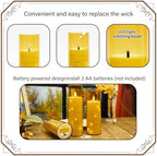 Nimiko Flickering Flameless LED Candles,Battery Operated Candles 9 Pcs with Embedded Star String,Acrylic LED Pillar Candles with Remote,Suitable for Home Decoration to Create an Atmosphere（Gold） - Image 2