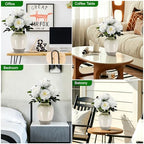 Fake Peony Plant 2FT Tall, Realistic Touch Leaves, Potted Peony Artificial Plants Indoor for Home Decor Small Office Home Living Room-White - Image 3